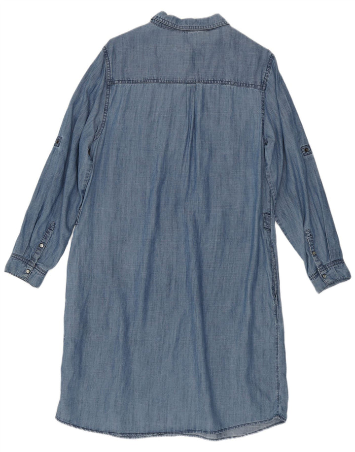 Boden Womens Denim Pullover Shirt Dress UK 16 Large Blue Lyocell