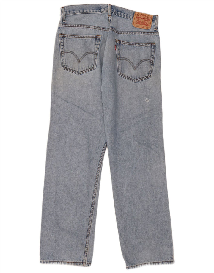 LEVI'S Mens 505 Regular Fit Straight Jeans W34 L32 Blue Cotton