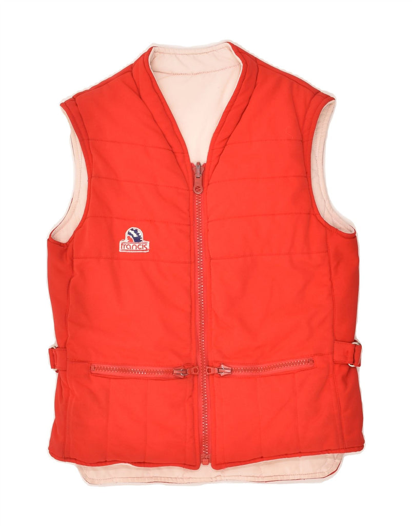 VINTAGE Womens Reversible Padded Gilet UK 36 Small Red Polyester | Vintage Vintage | Thrift | Second-Hand Vintage | Used Clothing | Messina Hembry 