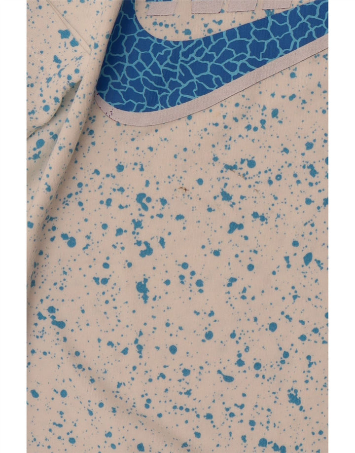 NIKE Mens Graphic T-Shirt Top Medium White Flecked Cotton