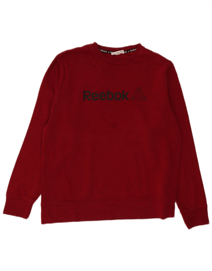 Reebok Mens Graphic Sweatshirt Jumper Large Burgundy