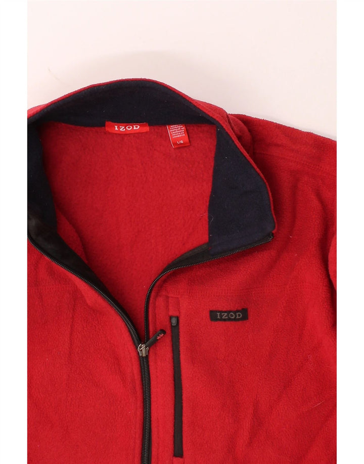 IZOD Mens Fleece Jacket UK 40 Large Red Polyester Vintage Izod and Second-Hand Izod from Messina Hembry 