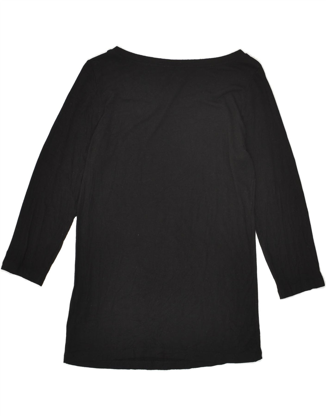 LUISA SPAGNOLI Womens Graphic Top 3/4 Sleeve UK 10 Small Black Cotton | Vintage Luisa Spagnoli | Thrift | Second-Hand Luisa Spagnoli | Used Clothing | Messina Hembry 