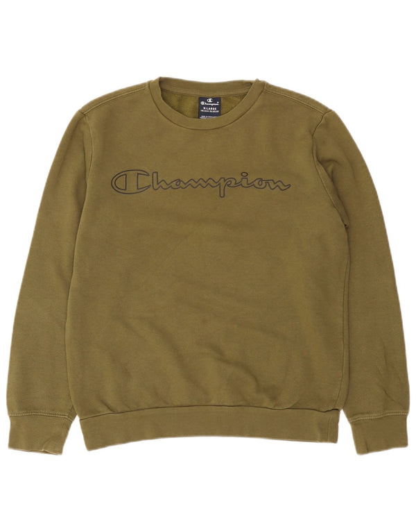 Champion Boys Graphic Sweatshirt Jumper 13-14 Years XL Green