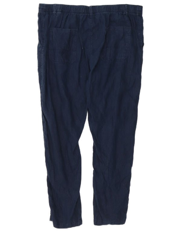Marks & Spencer Womens Slim Chino Trousers UK 16 Large W38 L27 Navy Blue