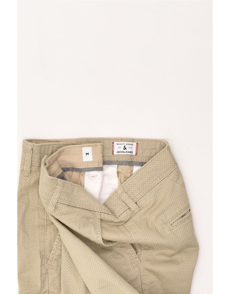 JACK & JONES Mens Casual Shorts Medium W30 Beige Geometric Cotton | Vintage Jack & Jones | Thrift | Second-Hand Jack & Jones | Used Clothing | Messina Hembry 