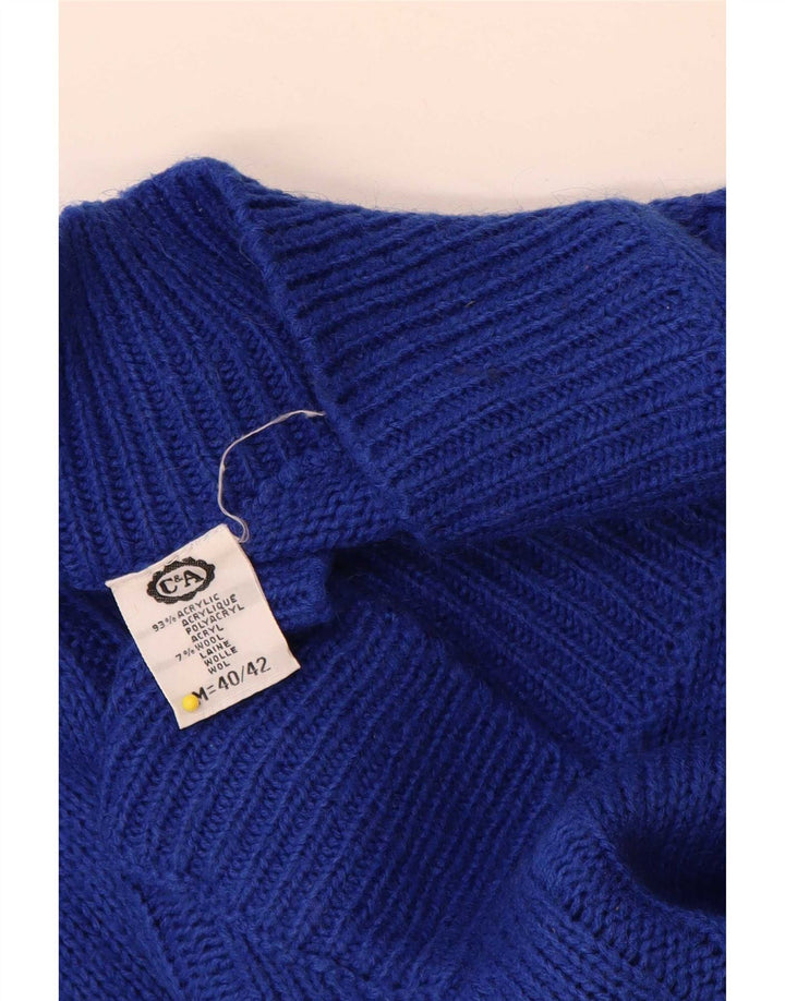 C & A Womens V-Neck Jumper Sweater EU 40/42 Medium Blue Acrylic