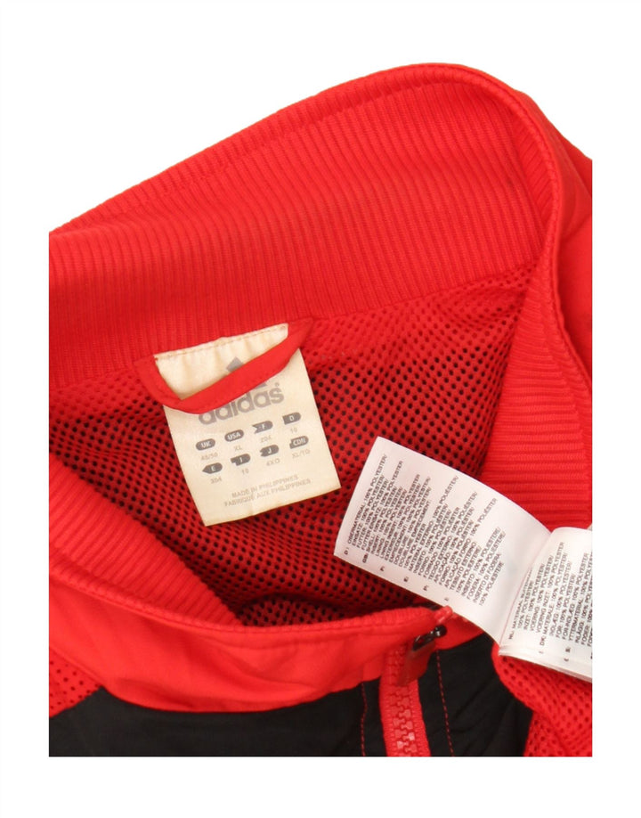 Adidas Mens Tracksuit Top Jacket UK 48/50 XL Red Colourblock Polyester