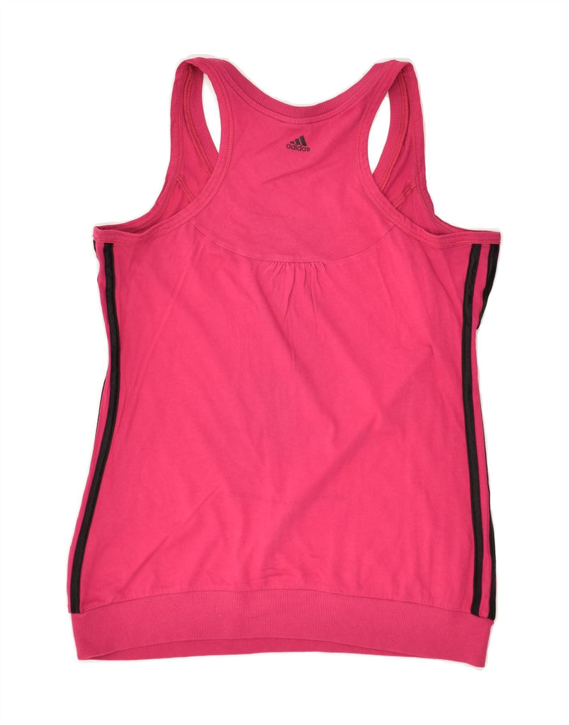 ADIDAS Womens Graphic Vest Top UK 14 Medium Pink Cotton | Vintage Adidas | Thrift | Second-Hand Adidas | Used Clothing | Messina Hembry 