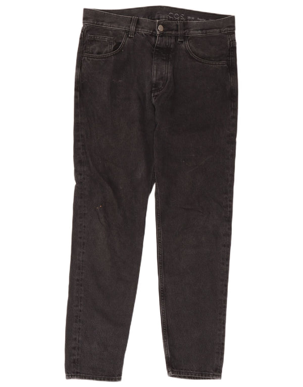 Cos Womens Mid Rise Regular Tapered Jeans W29 L30 Black Cotton