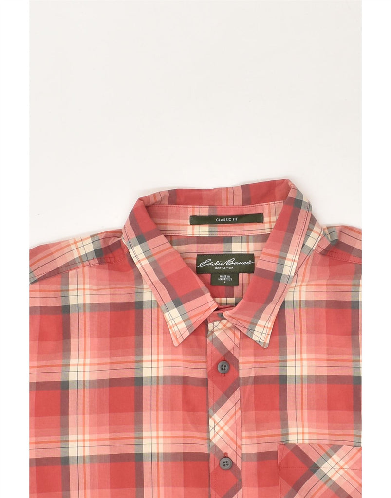 EDDIE BAUER Mens Classic Fit Shirt Large Red Check Cotton | Vintage Eddie Bauer | Thrift | Second-Hand Eddie Bauer | Used Clothing | Messina Hembry 