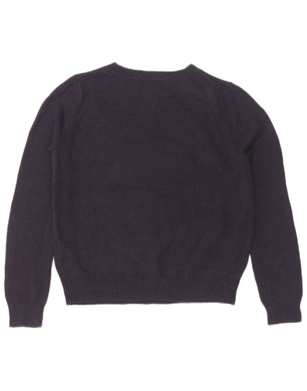 Marks & Spencer Womens Boat Neck Jumper Sweater UK 12 Medium Navy Blue Chri