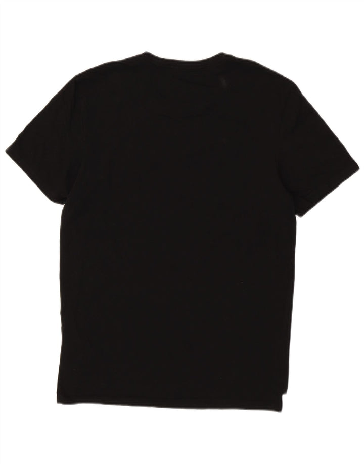 LACOSTE Womens T-Shirt Top UK 14 Large Black Cotton