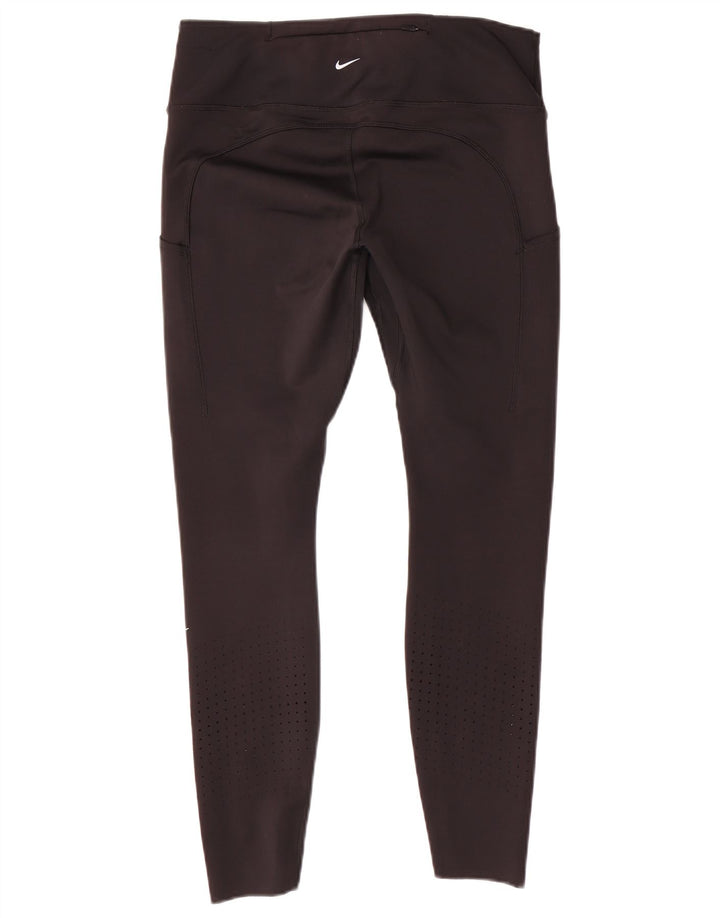 Nike Womens Dri Fit Leggings UK 14 Large  Black Polyester