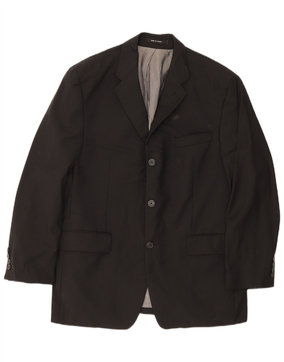 Calvin Klein Mens 3 Button Blazer Jacket UK 38 Medium Black Wool