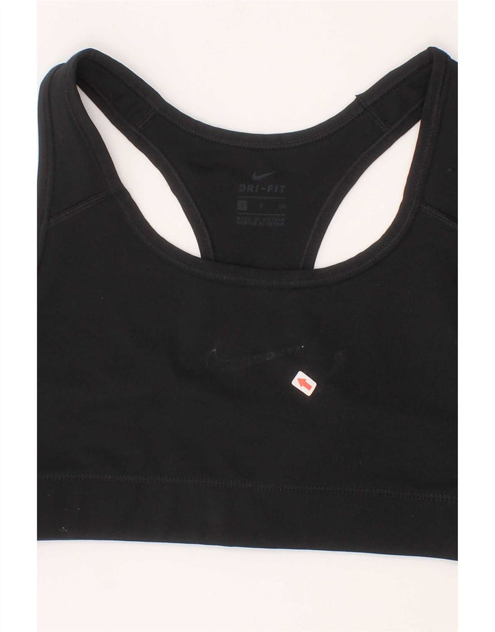 Nike Womens Dri Fit Sport Bra Top Small Black Polyester Sports