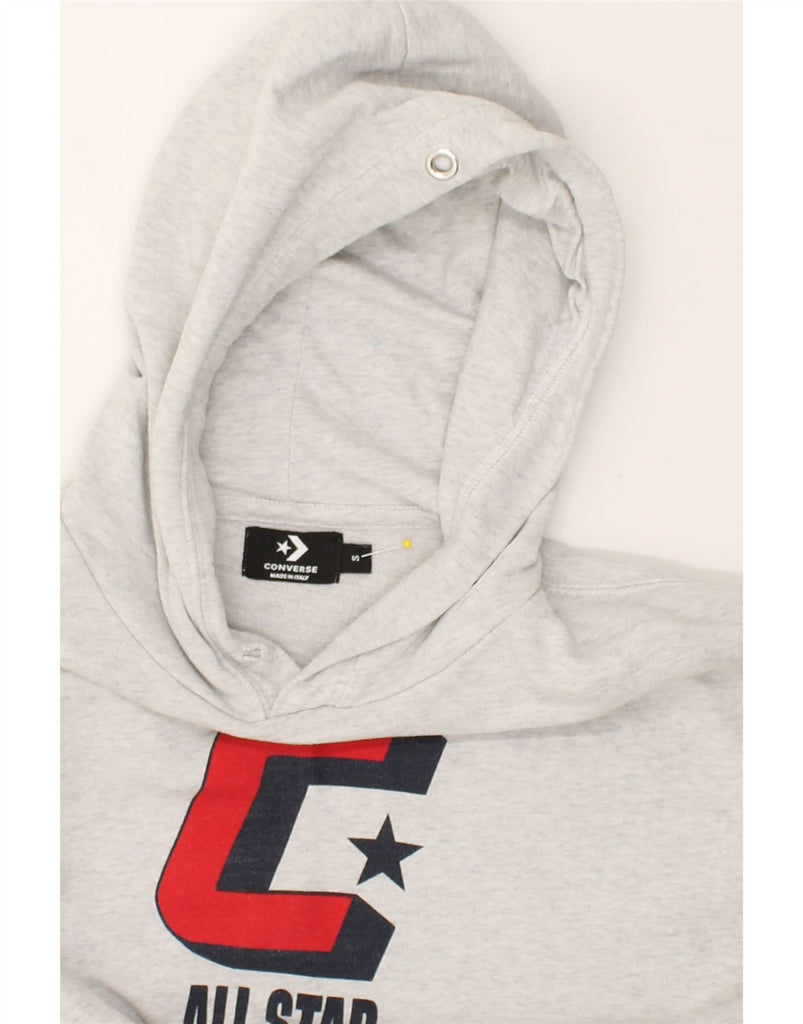 CONVERSE Mens Graphic Hoodie Jumper Small Grey | Vintage Converse | Thrift | Second-Hand Converse | Used Clothing | Messina Hembry 