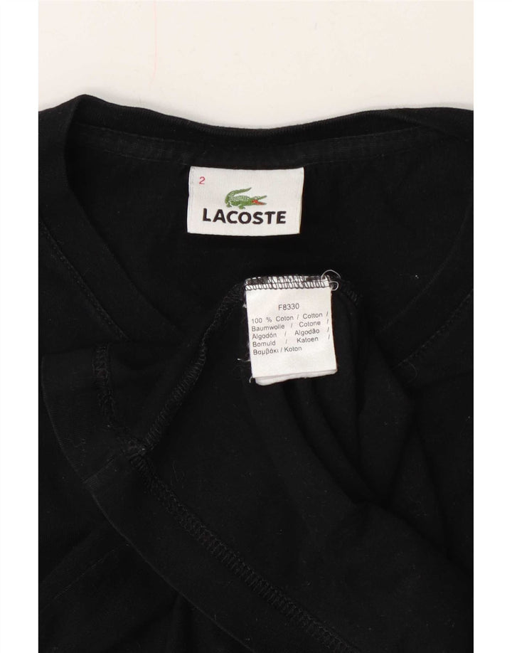 Lacoste Mens Top Long Sleeve Size 2 XS Black Cotton