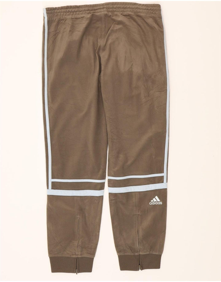 ADIDAS Womens Fleece Tracksuit Trousers Joggers UK 14 Large  Khaki