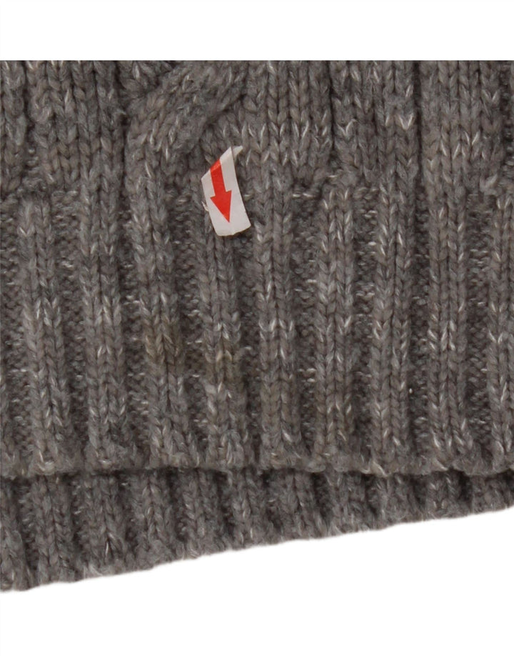 Marks & Spencer Mens Zip Neck Jumper Sweater Large Grey Flecked Acrylic