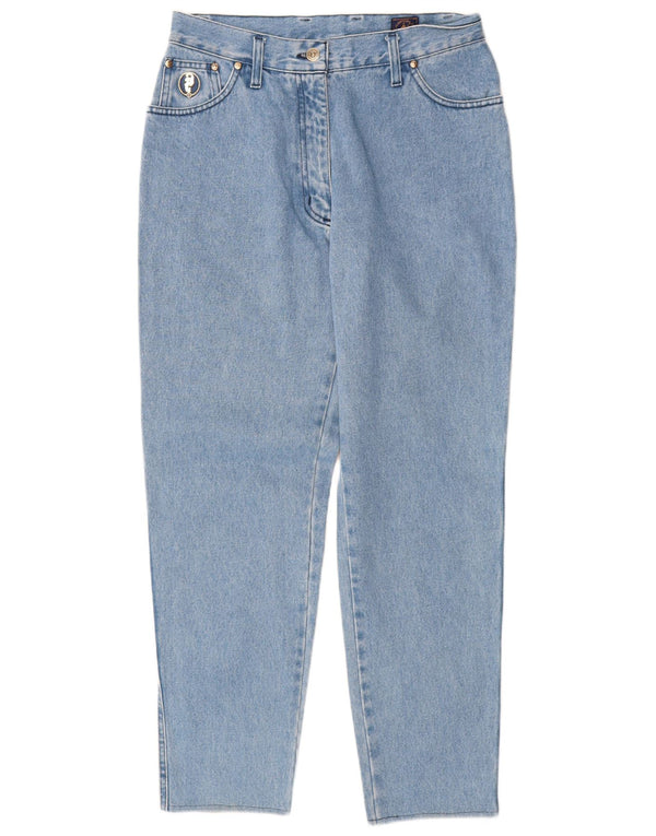 Cappopera Womens High Waist Tapered Jeans EU 42 Large W30 L29 Blue Cotton