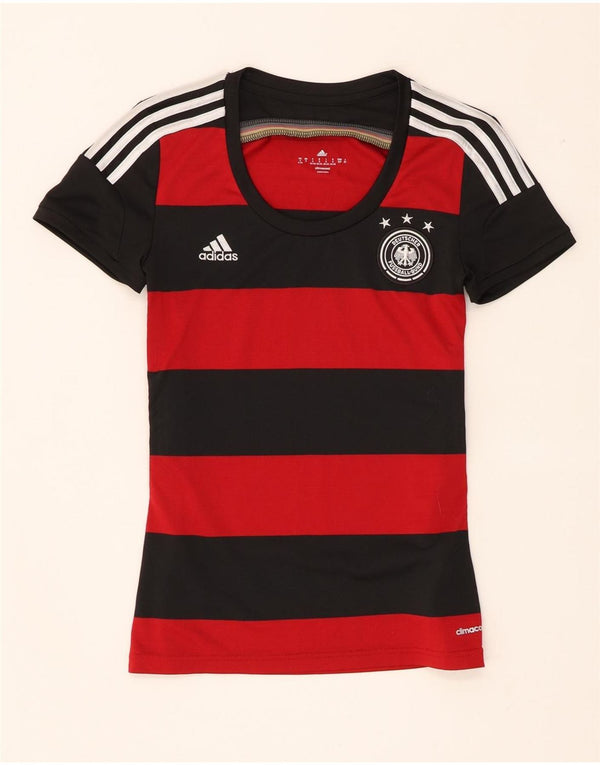 Adidas Womens Deutscher Fussball Bund T-Shirt Top UK 8/10 Small Black