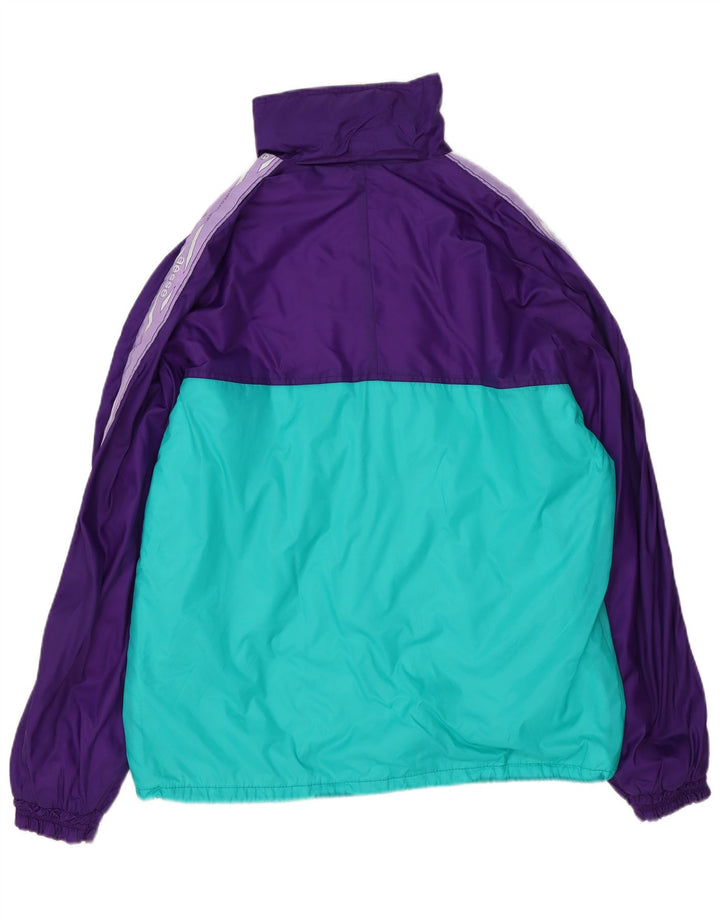 Aesse Mens Graphic Loose Fit Tracksuit Top Jacket Medium Purple Colourblock