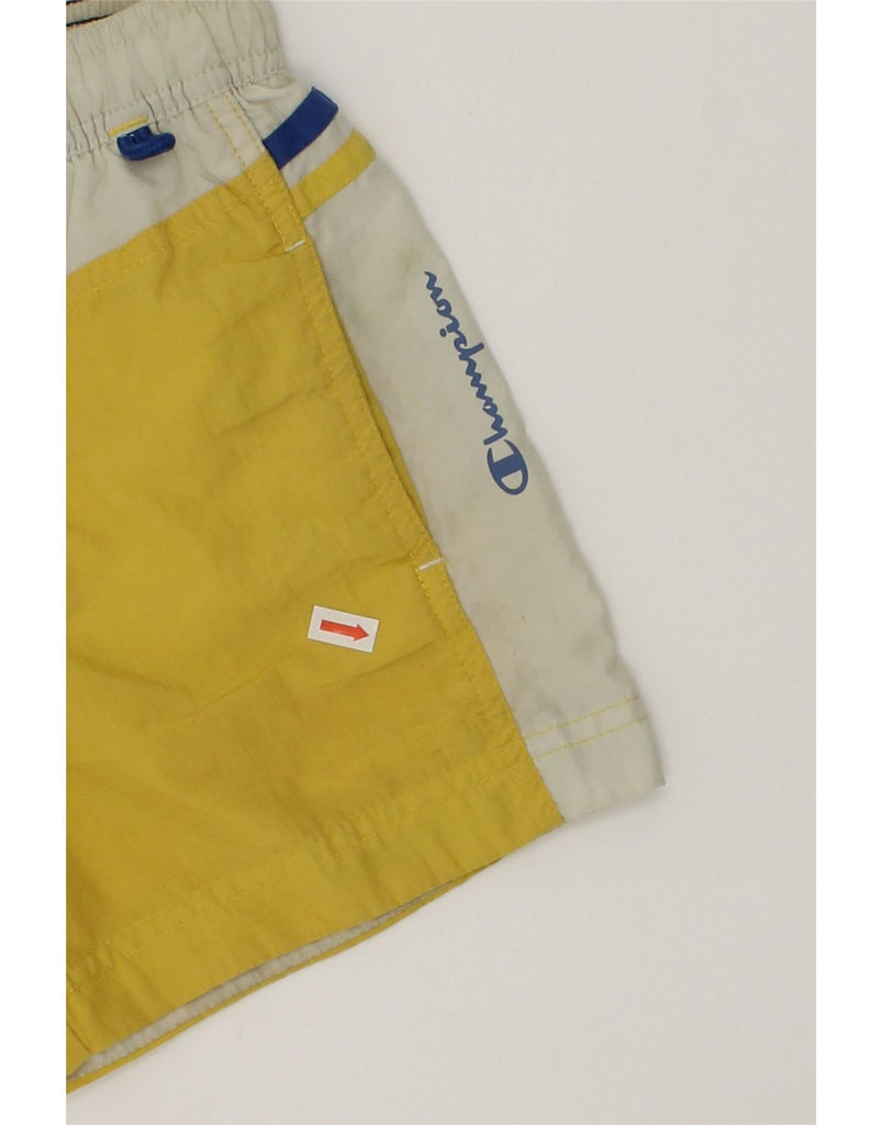 CHAMPION Boys Swimming Shorts 5-6 Years XS Yellow Polyamide | Vintage Champion | Thrift | Second-Hand Champion | Used Clothing | Messina Hembry 