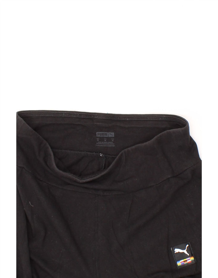 PUMA Womens Graphic Leggings UK 12 Medium Black Colourblock Vintage Puma and Second-Hand Puma from Messina Hembry 