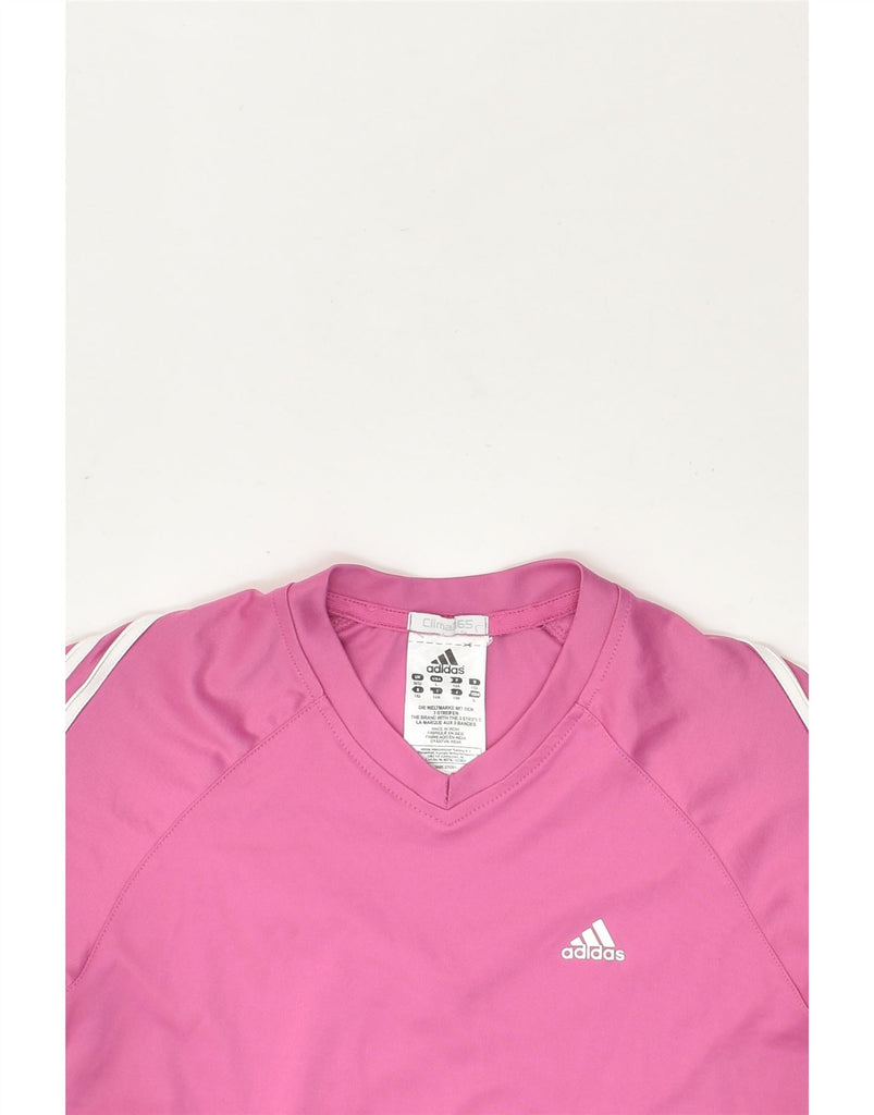 ADIDAS Girls Clima 365 T-Shirt Top 11-12 Years Pink Colourblock Polyester | Vintage Adidas | Thrift | Second-Hand Adidas | Used Clothing | Messina Hembry 