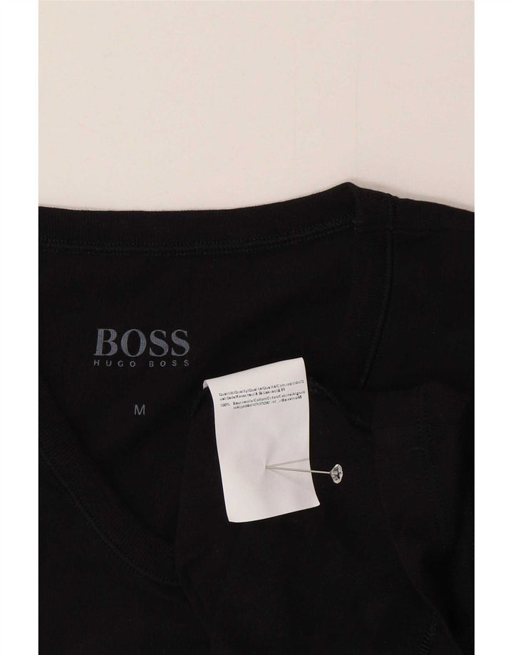 Hugo Boss Mens T-Shirt Top Medium Black Cotton