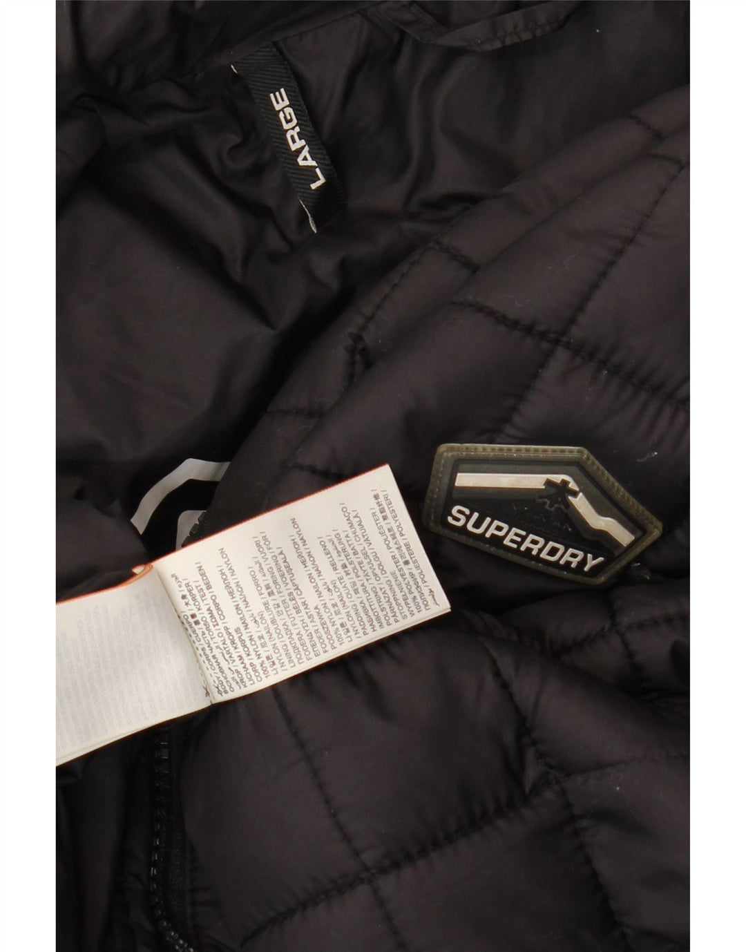 Superdry Mens Padded Jacket UK 40 Large Black Nylon