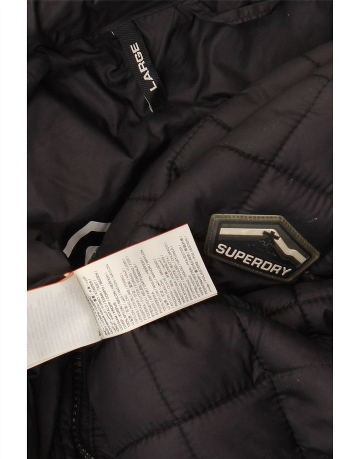 Superdry Mens Padded Jacket UK 40 Large Black Nylon
