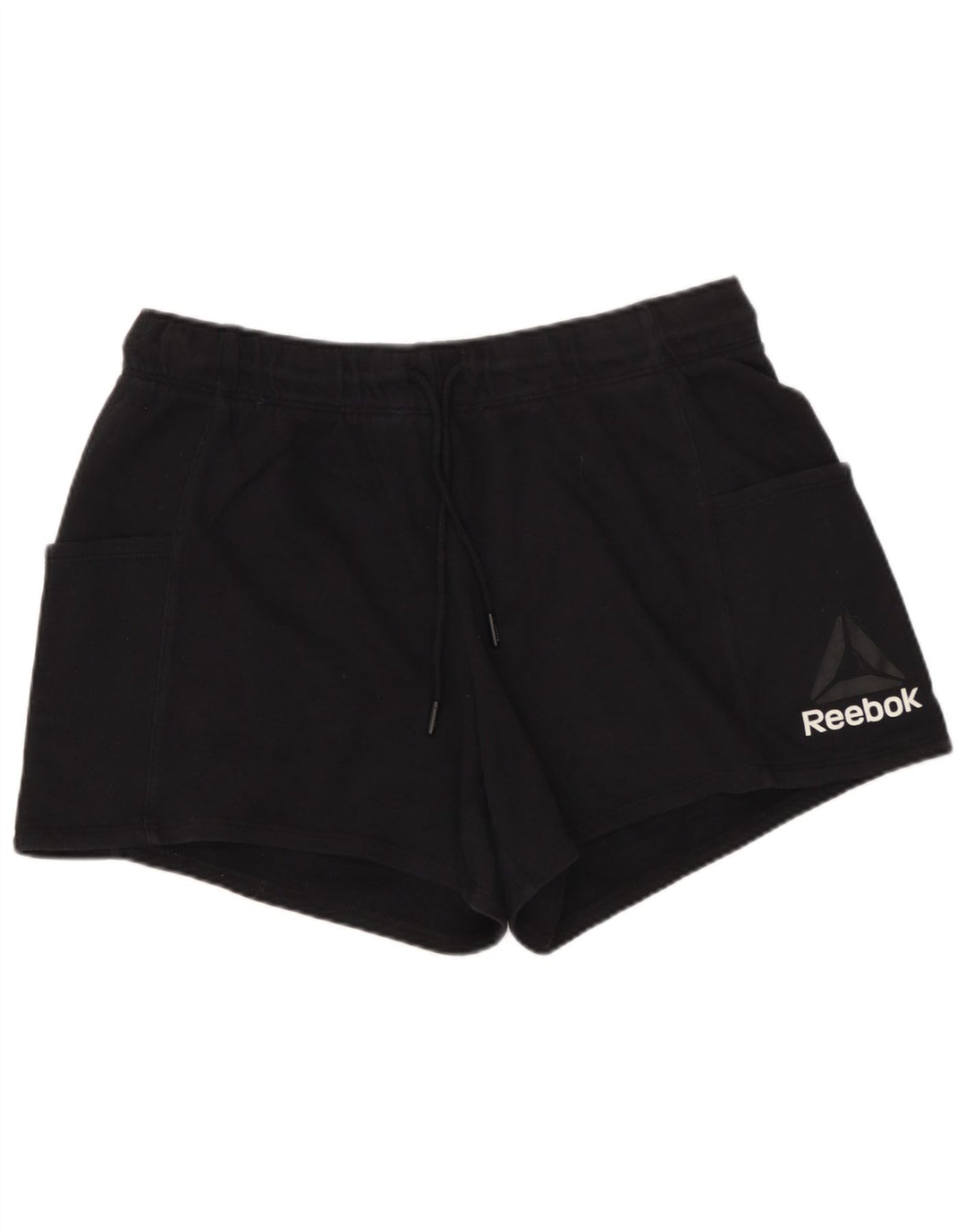 REEBOK Womens Sport Shorts UK 14 Large  Black Cotton