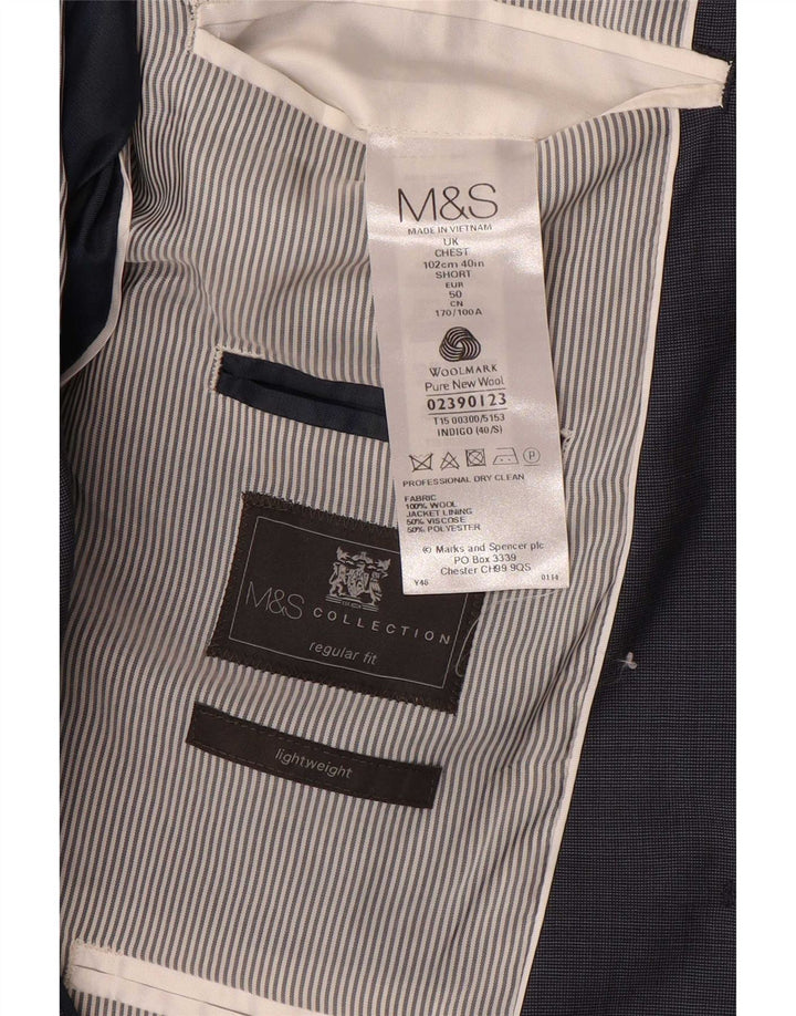 MARKS & SPENCER Mens 2 Button Blazer Jacket UK 40 Medium Navy Blue