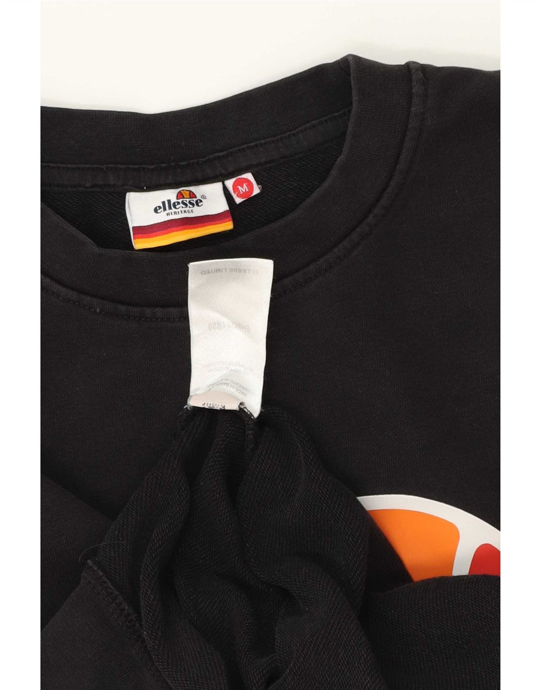Ellesse Mens Heritage Graphic Sweatshirt Jumper Medium Black Cotton