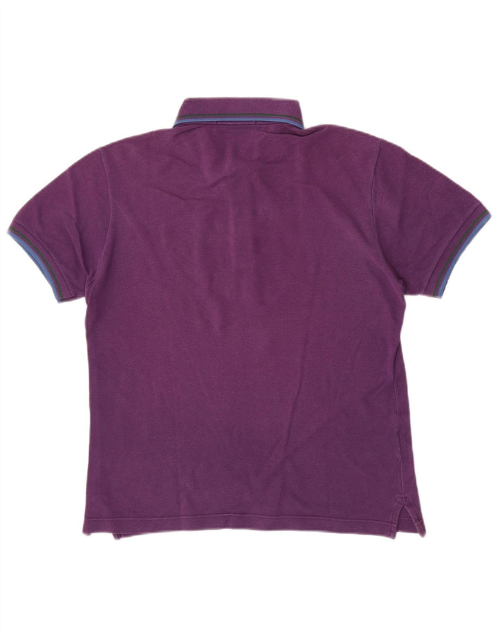 Fred Perry Mens Polo Shirt Small Purple Striped Cotton
