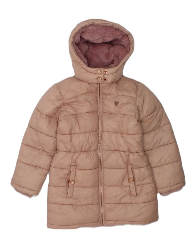 GUESS Girls Hooded Padded Coat 5-6 Years Beige | Vintage Guess | Thrift | Second-Hand Guess | Used Clothing | Messina Hembry 