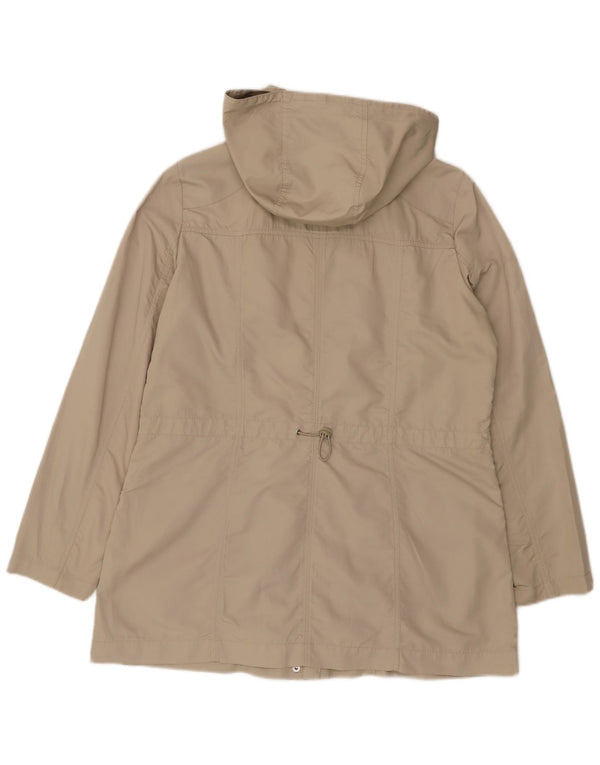 Conte of Florence Womens Hooded Utility Jacket UK 14 Large Beige Polyester