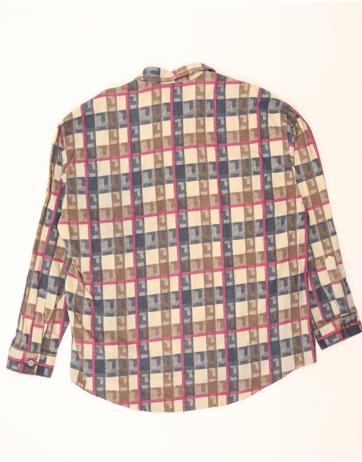 C&A Mens Flannel Shirt Size 41/42 Large Beige Check Cotton Vintage C&A and Second-Hand C&A from Messina Hembry 