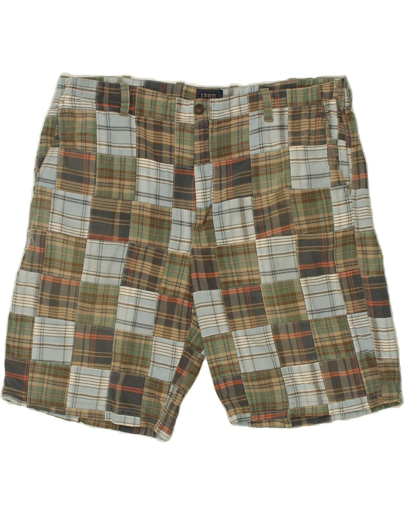IZOD Mens Chino Shorts W42 2XL Green Patchwork Cotton | Vintage Izod | Thrift | Second-Hand Izod | Used Clothing | Messina Hembry 