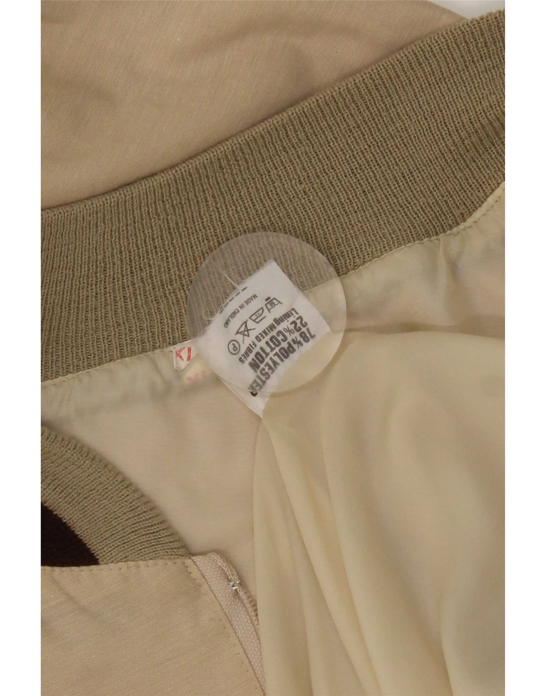 Vintage Mens Bomber Jacket UK 42 XL Beige Colourblock Polyester