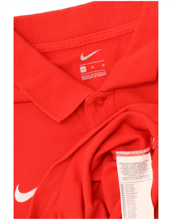 NIKE Mens Polo Shirt Medium Red Cotton