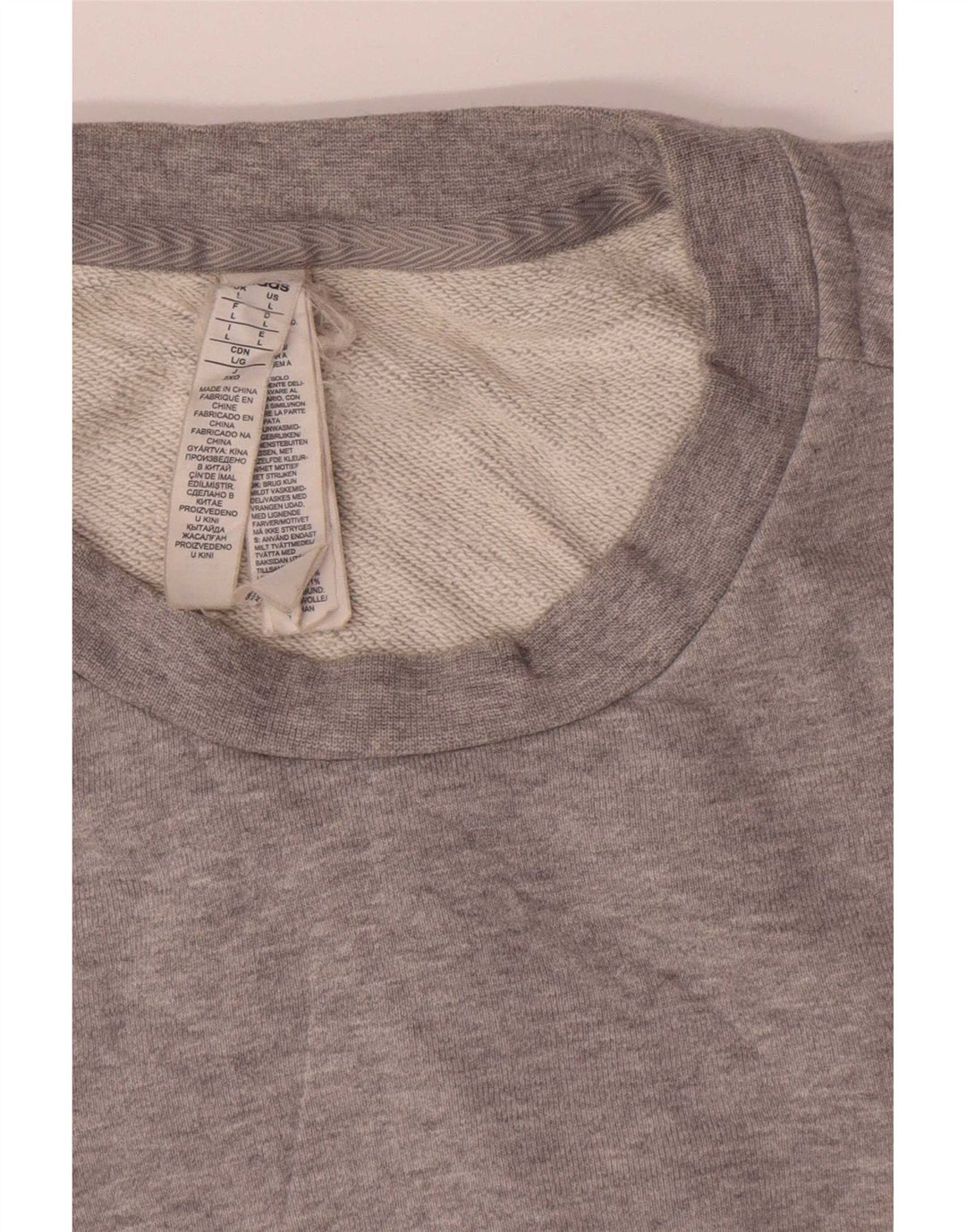 Adidas Mens Graphic Sweatshirt Jumper Large Grey Flecked Cotton