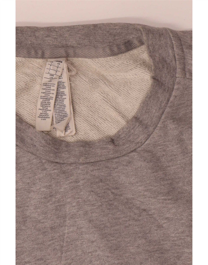 Adidas Mens Graphic Sweatshirt Jumper Large Grey Flecked Cotton