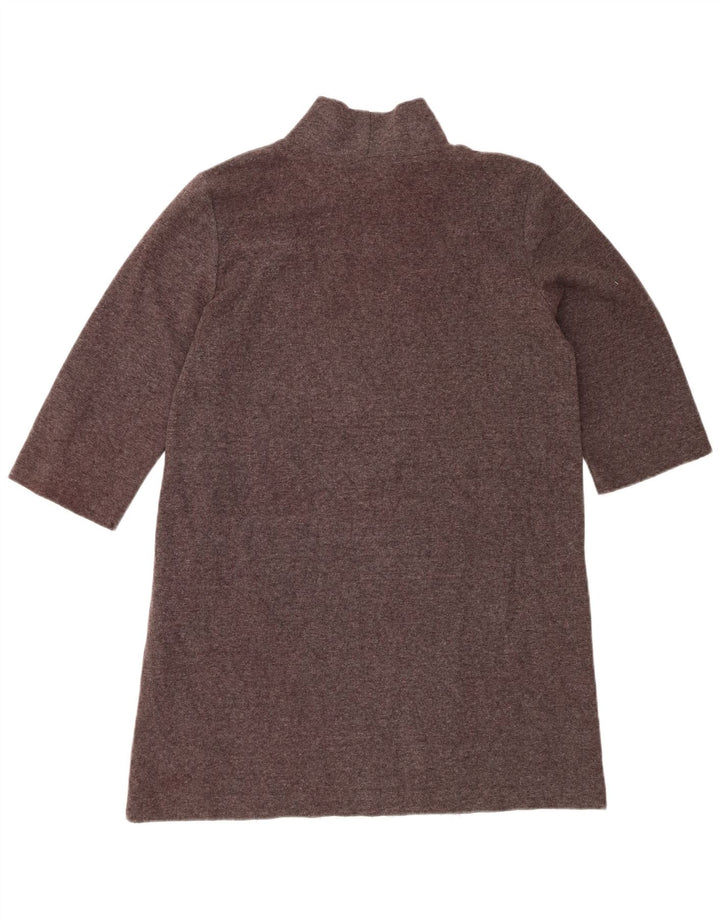 Zara Womens 3/4 Sleeve Jumper Dress UK 16 Large Brown Polyester