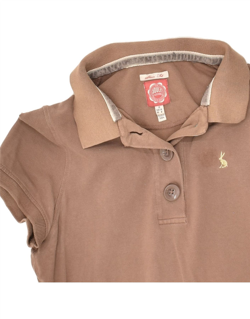 JOULES Womens Polo Shirt UK 12 Medium  Brown Cotton | Vintage Joules | Thrift | Second-Hand Joules | Used Clothing | Messina Hembry 