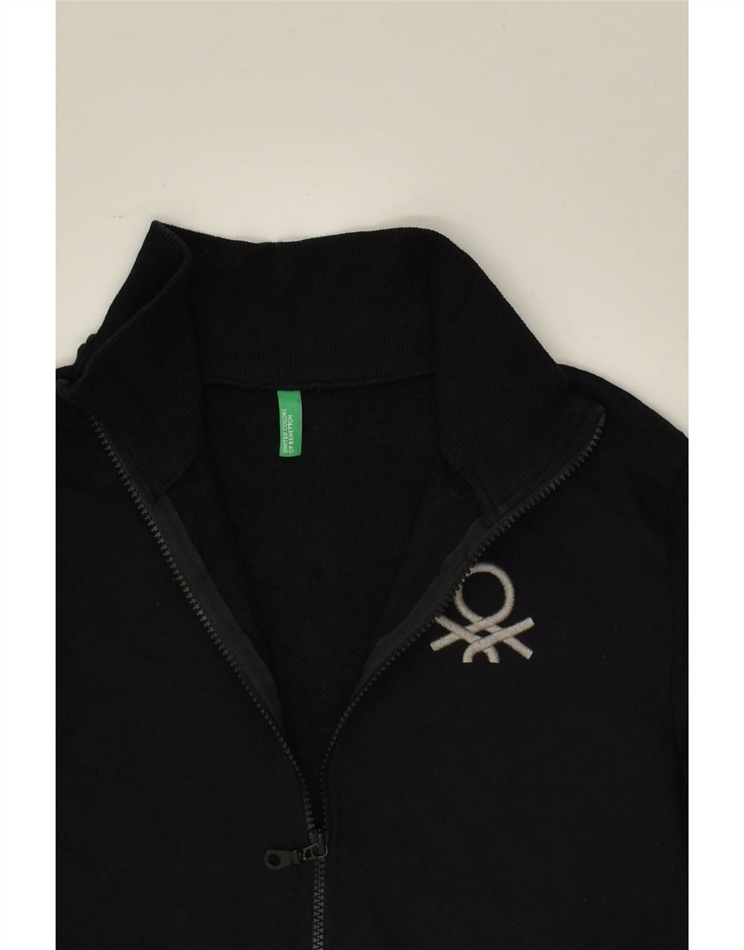 BENETTON Boys Tracksuit Top Jacket 13-14 Years 3XL Black Cotton | Vintage Benetton | Thrift | Second-Hand Benetton | Used Clothing | Messina Hembry 
