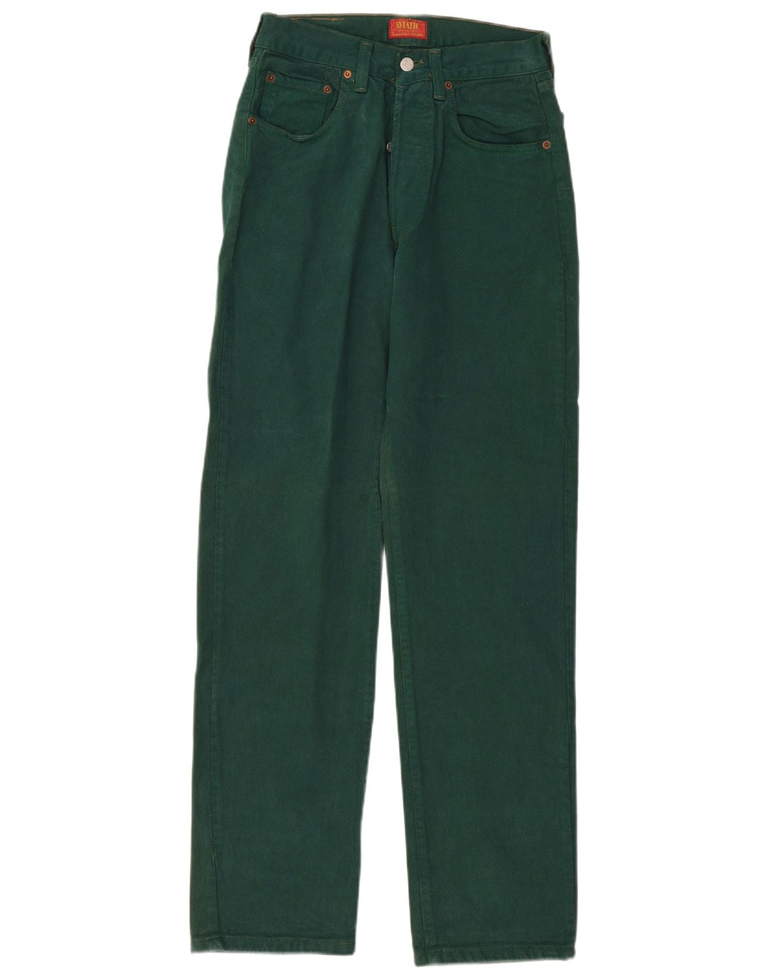 Aviatic Womens High Rise Straight Jeans W29 L33 Green