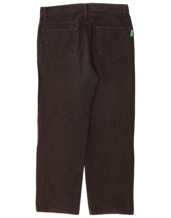 BENETTON Mens Straight Jeans W34 L29 Black Cotton